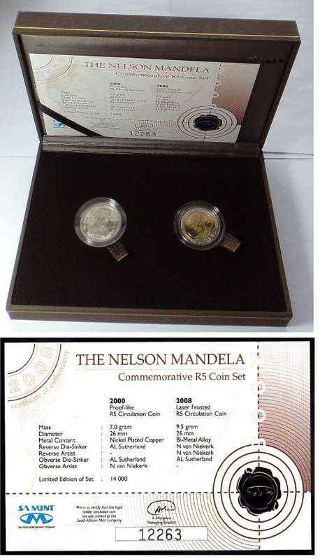 The Nelson Mandela Commemorative R5 Coin Set (2 sets available)