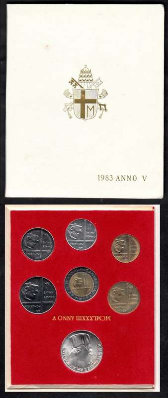 Vatican City: Coin Set of 1983 with SILVER 1000 Lire
