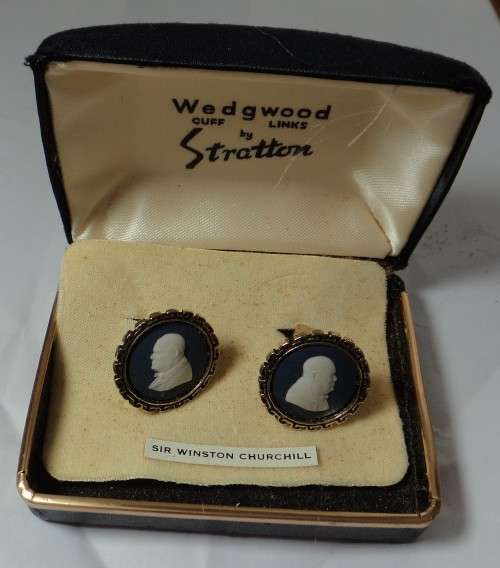 Sir Winston Churchill Wedgwood Cufflinks by Stratton