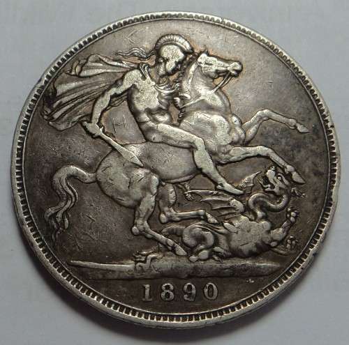 Great Britain: Queen Victoria Silver Crown (5/-) of 1890 (coin 1 of 2)