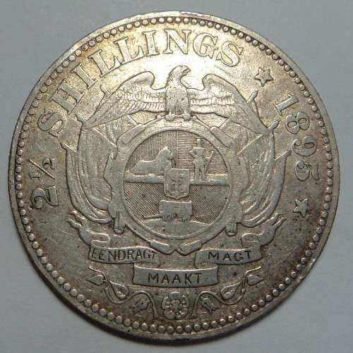 Paul Kruger ZAR: Half Crown (2/6-) of 1895