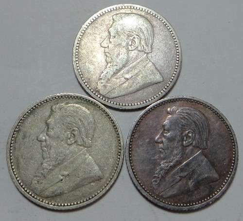 Paul Kruger ZAR: Sixpences of 1892, 1893 & 1894