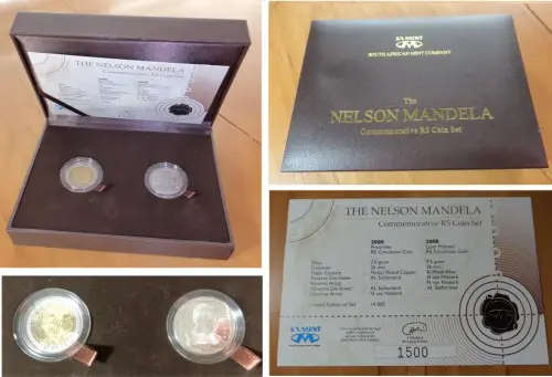 Mandela R5 Set: 2000 Proof-like & 2008 Laser-frosted