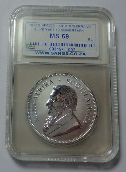 Republic of South Africa: Silver Krugerrand 2017: Sangs MS 69 (2 available)