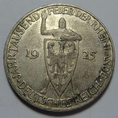 Germany, Weimar Republic, Silver 3-Mark of 1925 (D)