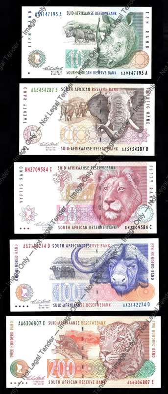 South Africa: Chris Stals Big Five Set of Bank Notes