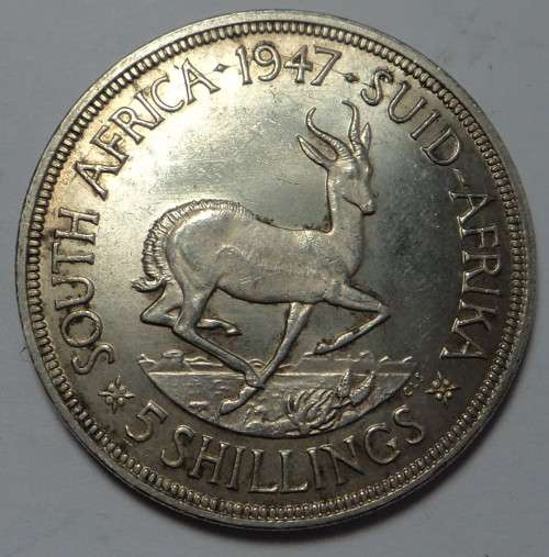 Union of SA: Silver 5-Shillings of 1947 (First Year of Issue)