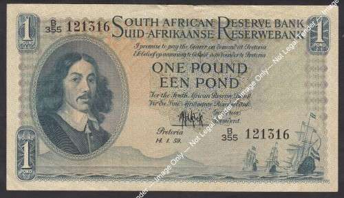 Union of South Africa: One Pound 14.1.1959