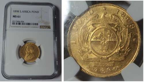 Paul Kruger ZAR Gold Pond of 1898: NGC MS61