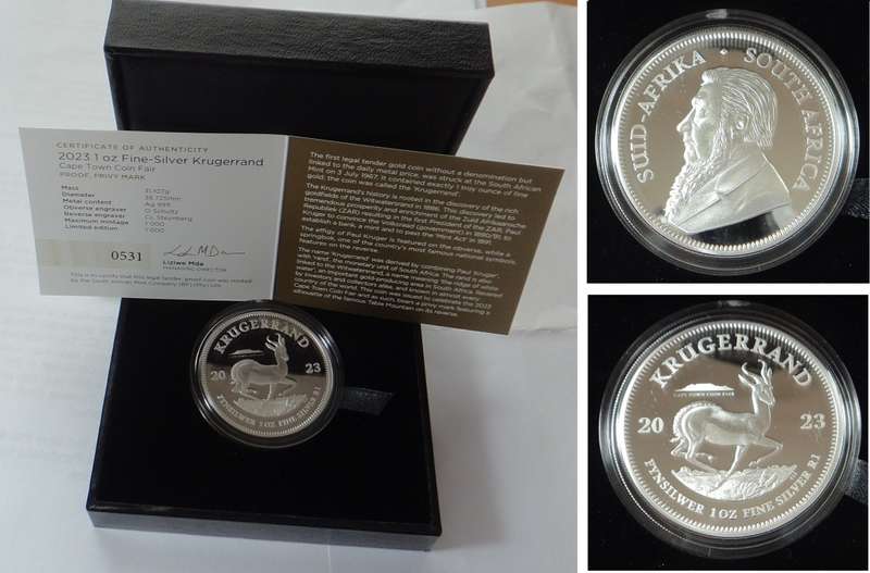 Cape Town Coin Fair Privy Marked Proof Silver Krugerrand of 2023