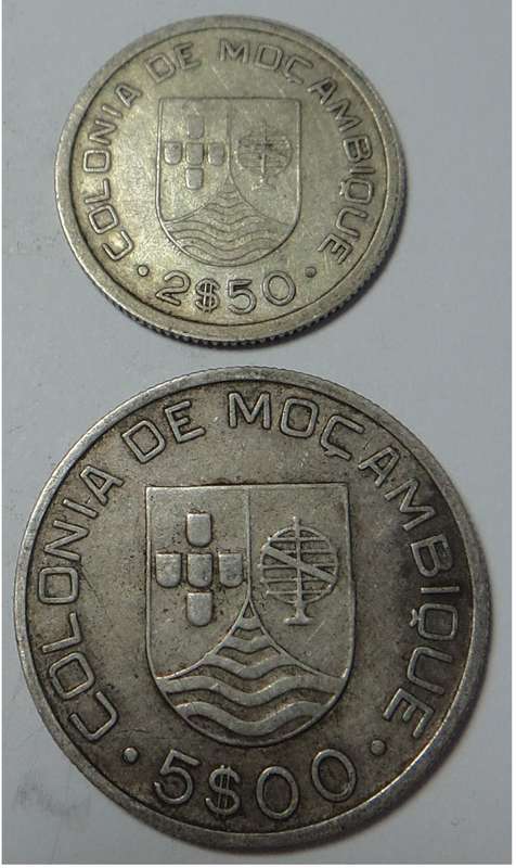 Colonial Mozambique: Silver 2.5 & 5 Escudos Set of 1935