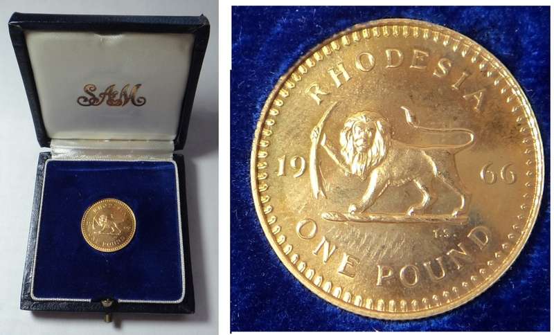 Reserve Bank of Rhodesia: GOLD One Pound of 1966