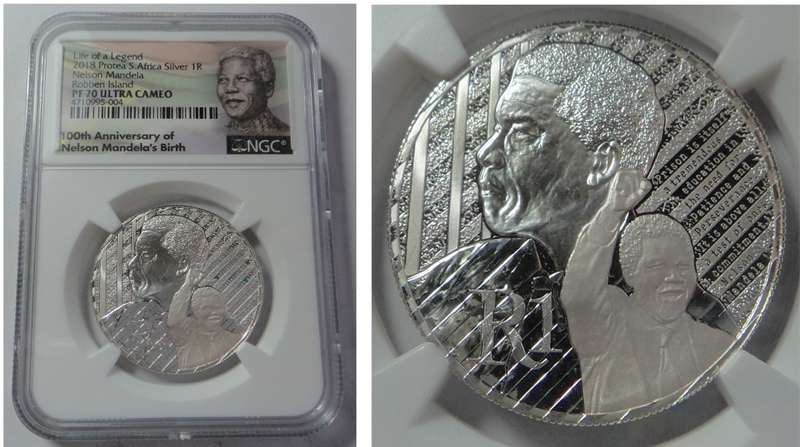 RSA Silver R1 of 2018 (Mandela) NGC PF 70 Ultra Cameo