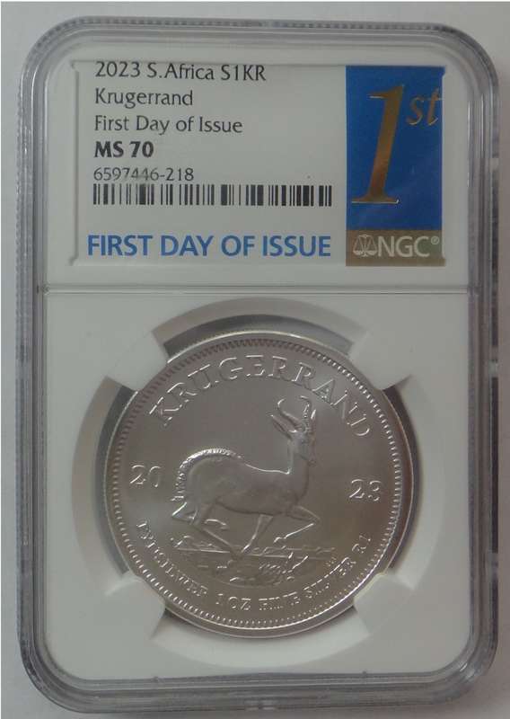 Silver Krugerrand: First Day of Issue 2023 NGC MS 70