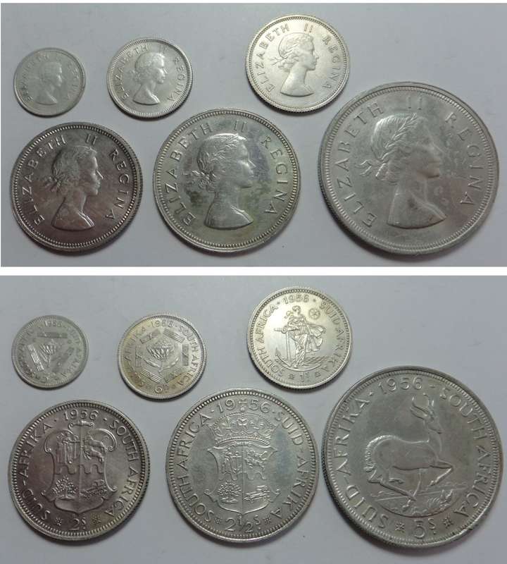 Union of South Africa: Complete Silver Coin Set of 1956