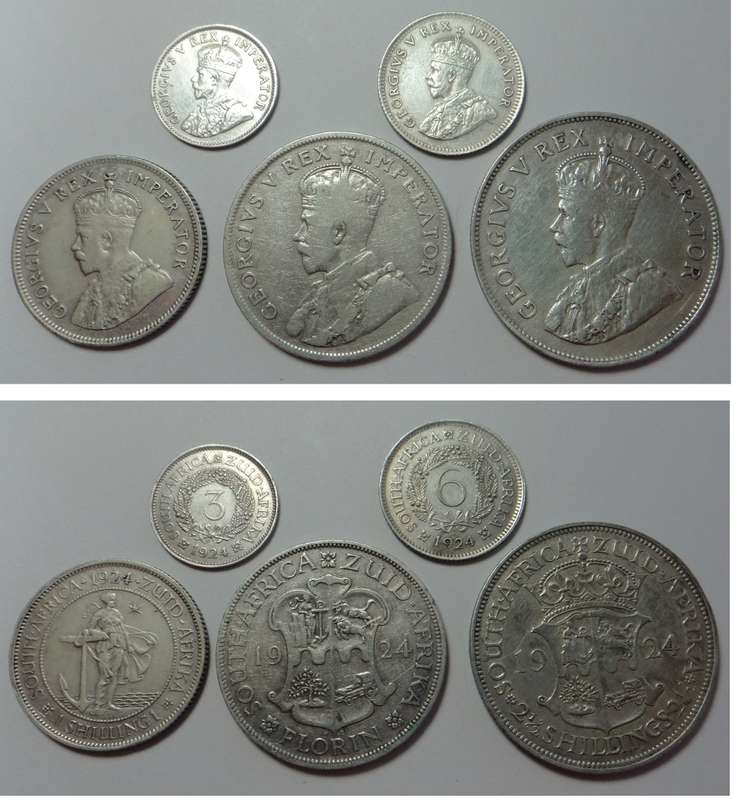 Union of South Africa: Complete Silver Coin Set of 1924