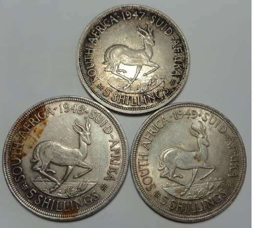 Union of South Africa: Silver Crowns of 1947, 1948 & 1949 (10 sets available)
