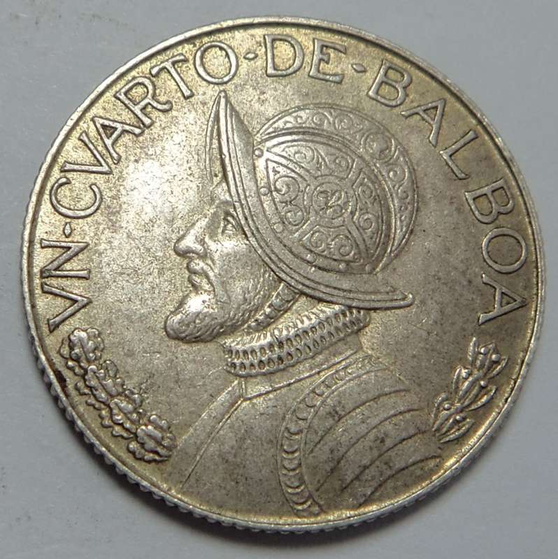 Republica de Panama: Silver Quarter Balboa 1962
