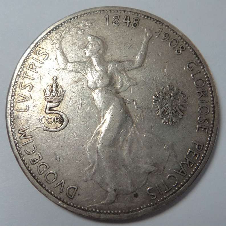 Austria: Crown-size Silver 5-Corona 1848-1908