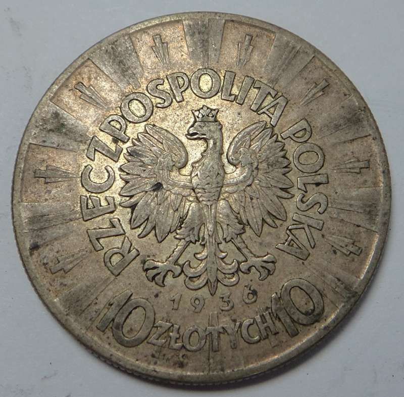 Poland: Jozef Pilsudski, Silver 10-Zlotys 1936