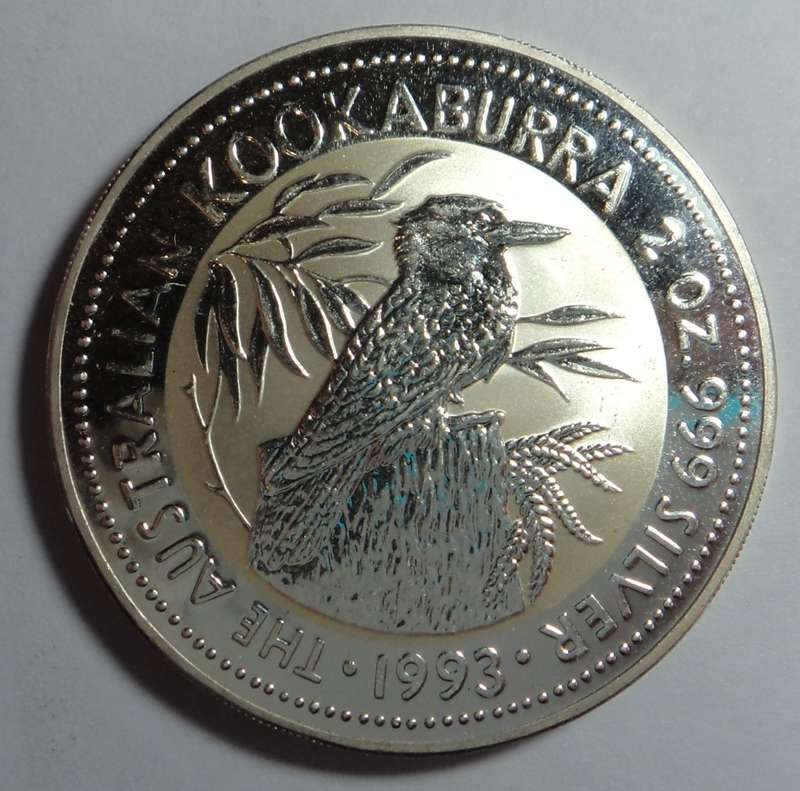 Australia Silver 2 Dollars (Kookaburra) 1993 (2 Ounces)