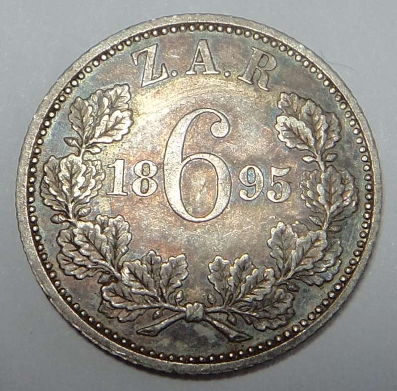 Paul Kruger ZAR Sixpence of 1895 (Better Grade)