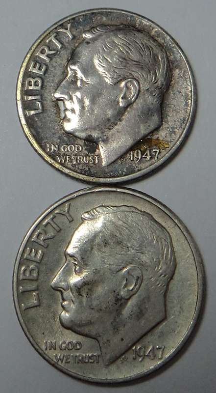 USA Roosevelt Dime 1947 (D & P)
