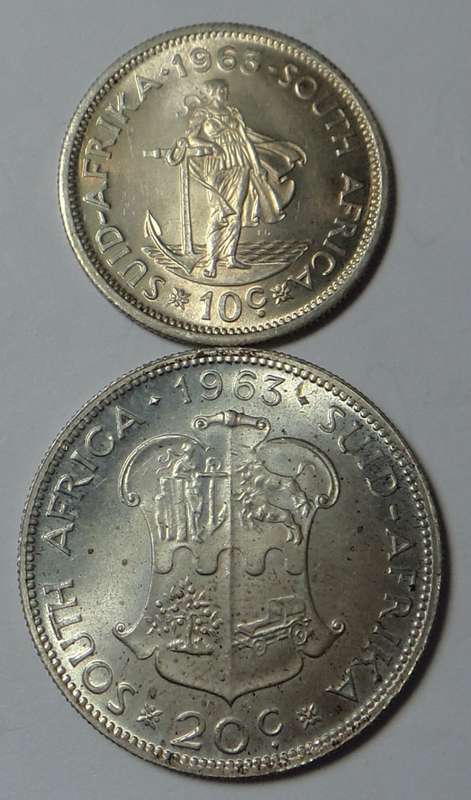 RSA: High Grade Silver 10c & 20c Set of 1963