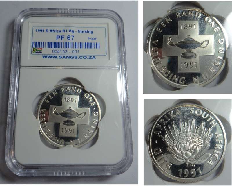 RSA Silver Proof R1 of 1991 (Nursing) Sangs PF 67