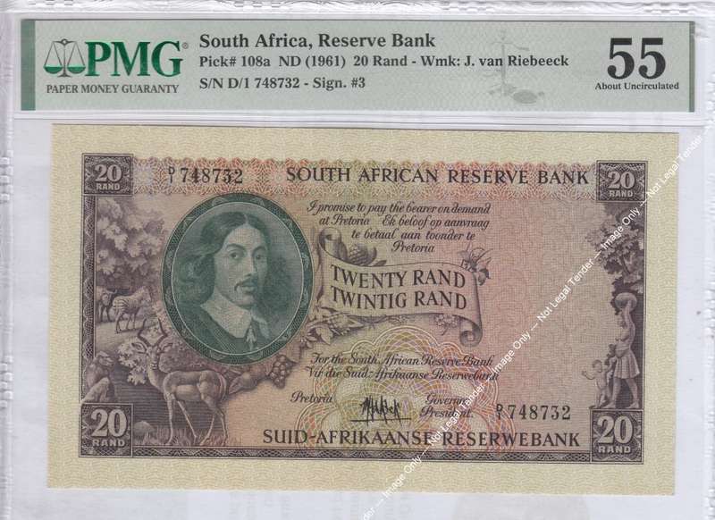Republic of SA: Twenty Rand of 1961: PMG 55 About Uncirculated