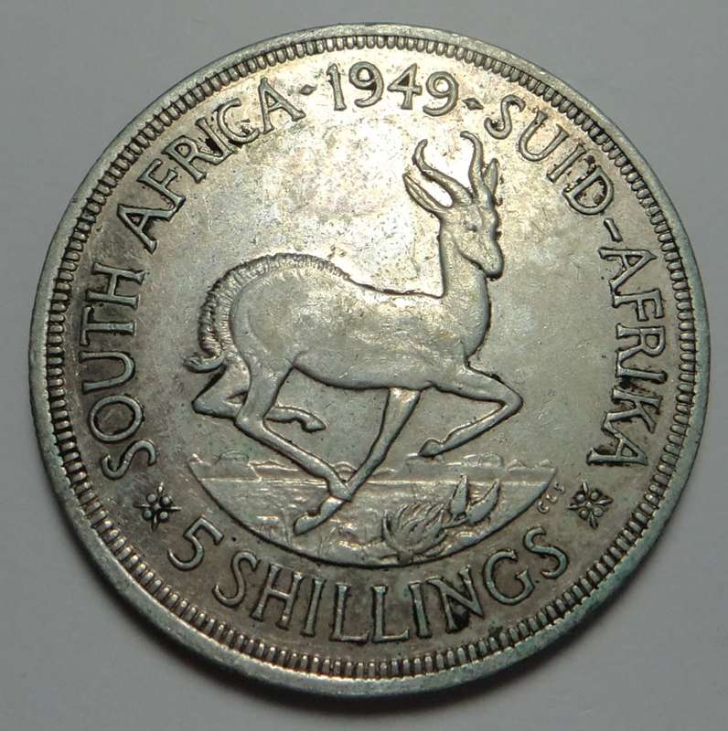 Union of S.A. Silver Crown (5/-) of 1949 (6 available)
