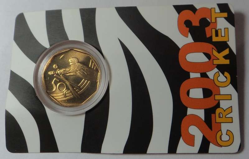 South Africa Cricket 50c of 2003 (2 available)