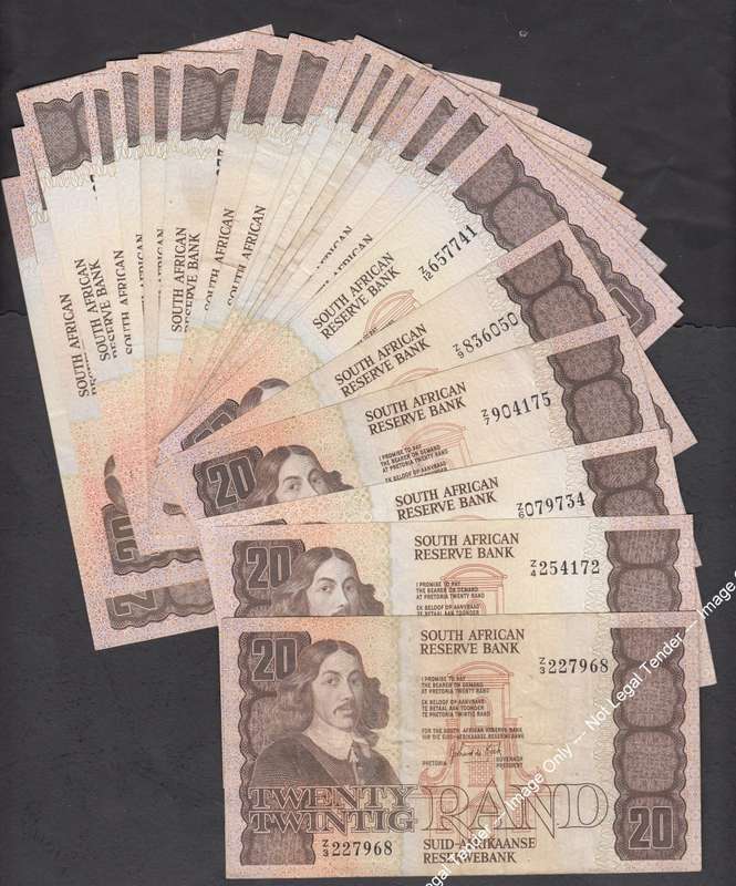 Twenty Rand 1981 & 1984: Twenty-Five Z Replacements Notes