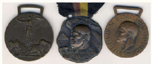 Three (3) Italian War Medals (WWI and WW2)