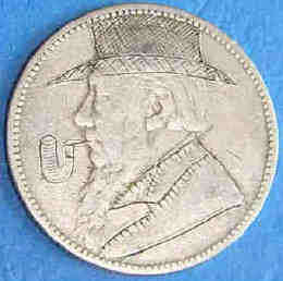 1894 Silver ZAR Shilling : Pipe and Hat