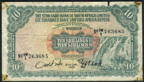 10-Shillings : Standard Bank of South Africa: WINDHOEK