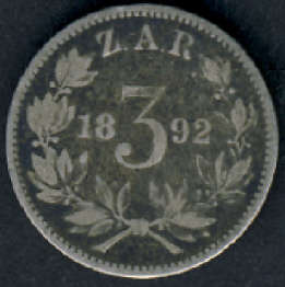 1892 ZAR Paul Kruger Tickey