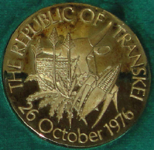 18 CARAT GOLD : 40 GRAMS : Transkei Independence Medal 1976