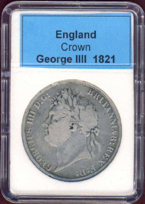 SILVER CROWNS OF THE WORLD: England : George IIII : 1821 (First Issue)