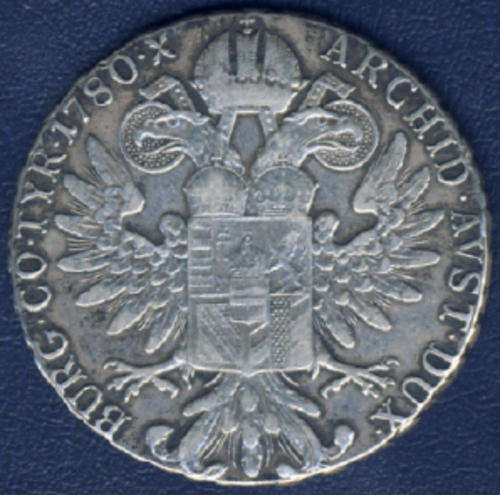 Crown Size: Austrian SILVER Thaler of 1780 of Maria Theresa