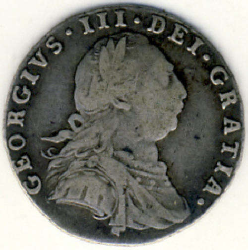 King George III silver Sixpence of 1787