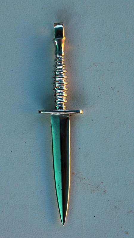 STERLING SILVER SOUTH AFRICAN SPECIAL FORCES DAGGER PENDANT