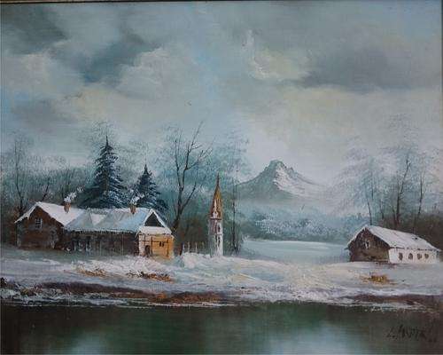 Original oil painting by L MARTIN