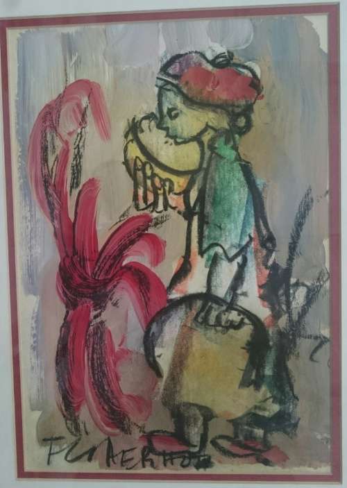 Original acrylic,pastel and charcoal painting by FRANS CLAERHOUT