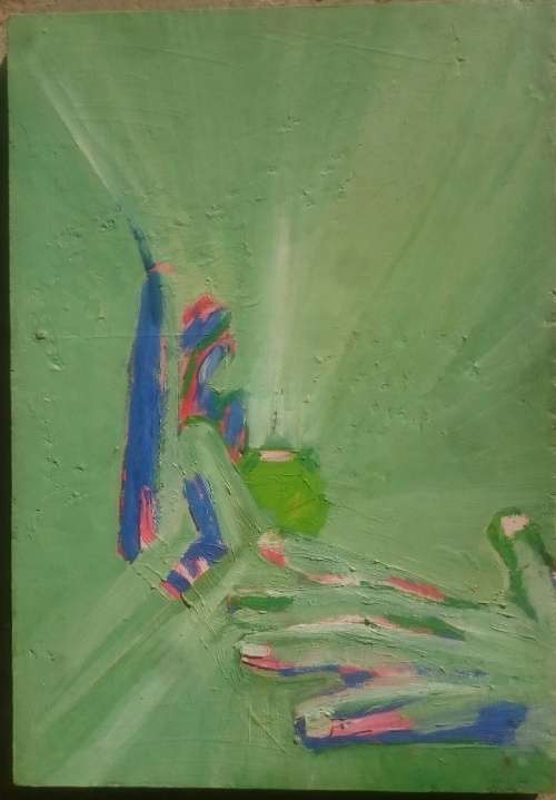 Original oil painting - The Green Hand