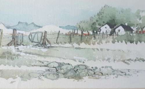 OSWALD GERBER original water colour painting