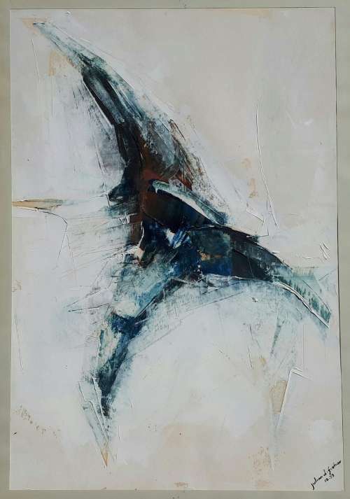 JULIAN FISCHER - Original oil on paper painting
