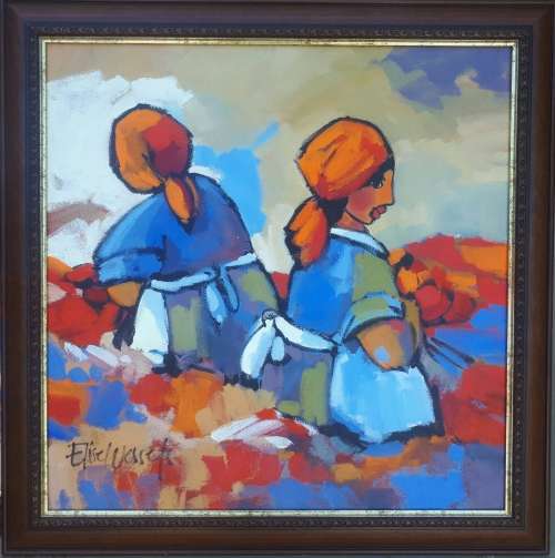 Original framed oil painting by ELIZE WESSELS