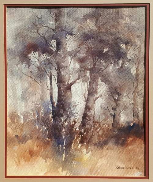 Original framed watercolour painting by KOBUS KOTZE