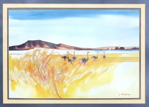 Original framed watercolour painting by LOUIS HIEMSTRA